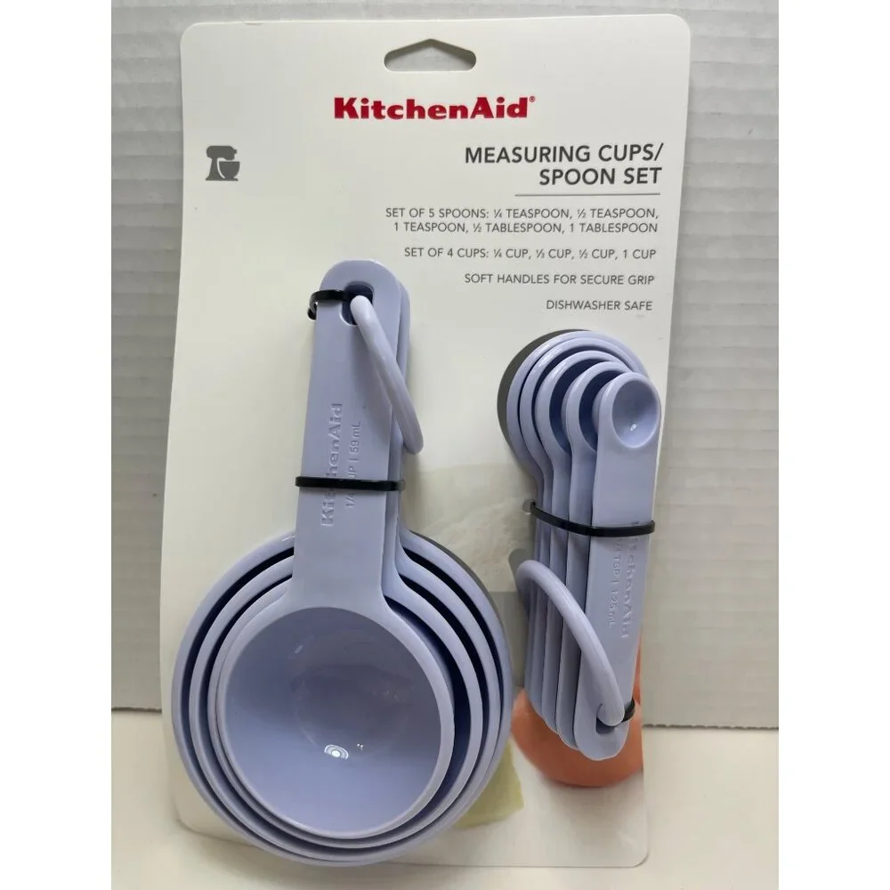 KitchenAid Measuring Cups & Spoon Set - Lavender - Soft Handles for Secure Grip‎